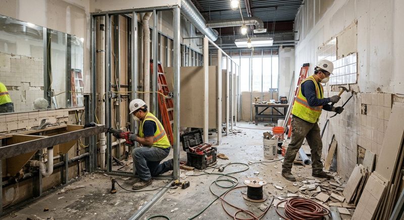 Industrial Bathroom Renovation in North Charleston, SC